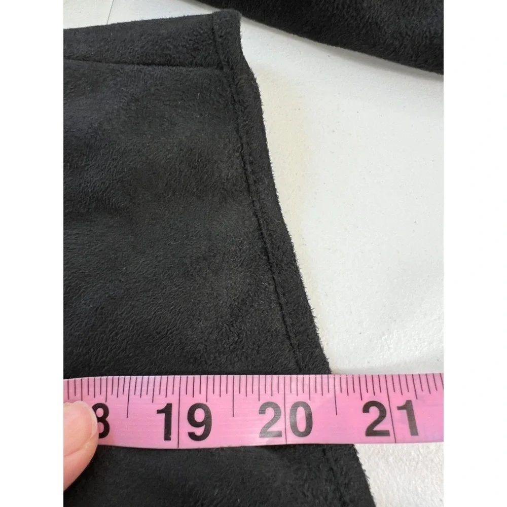 Anthropologie Piko 1988‎ Women's Faux Suede Black Open Cardigan Jacket Size M